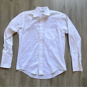 Vintage Burberry’s Men's Button Down Dress Shirt 16-34 Large White